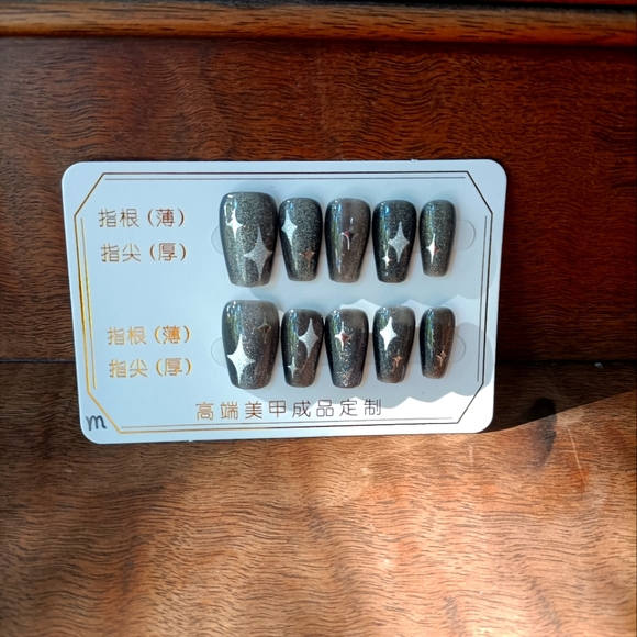 One of a Kind CUSTOM NAILS 10pcs set Size M Twisted Fate - Picture 1 of 6